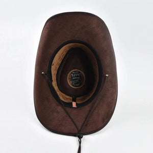 Äkta cowboyhatt skinn Brun och beige / One Size