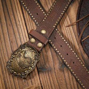 Antikt cowboybälte i läder