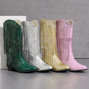 Glamorösa Cowgirl Boots med Fransar