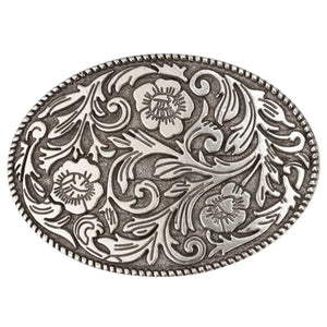 Bältesspänne Blommig Gravyr Silver
