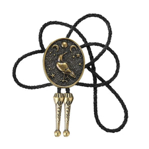 Bolo tie med djurmönster och månmotiv Guld