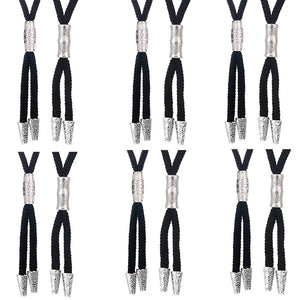 Bolo tie med silverfäste och svart nylonrep Svart silver 6st mixartikel