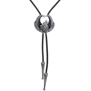 Bolo tie med vargmotiv i legering
