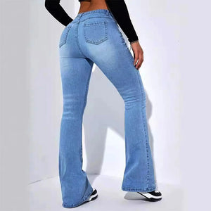 Bootcut jeans dam hög midja