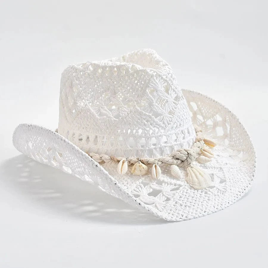 Cowboy stråhatt med Snäckor