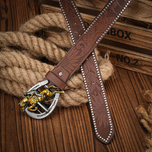 Cowboybälte med häst och hästskospänne