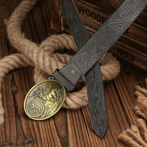 Cowboybälte med hjortspänne i mässingsfärg