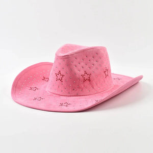 Cowboyhatt med strassstjärnor Rosa / Kan justeras