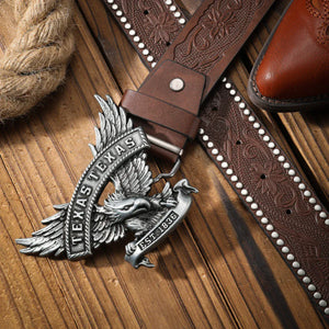 Cowboyläderbälte med Texas örnspänne