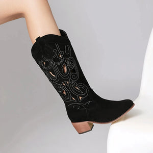Cowgirl Boots i Mocka med Utskärningar