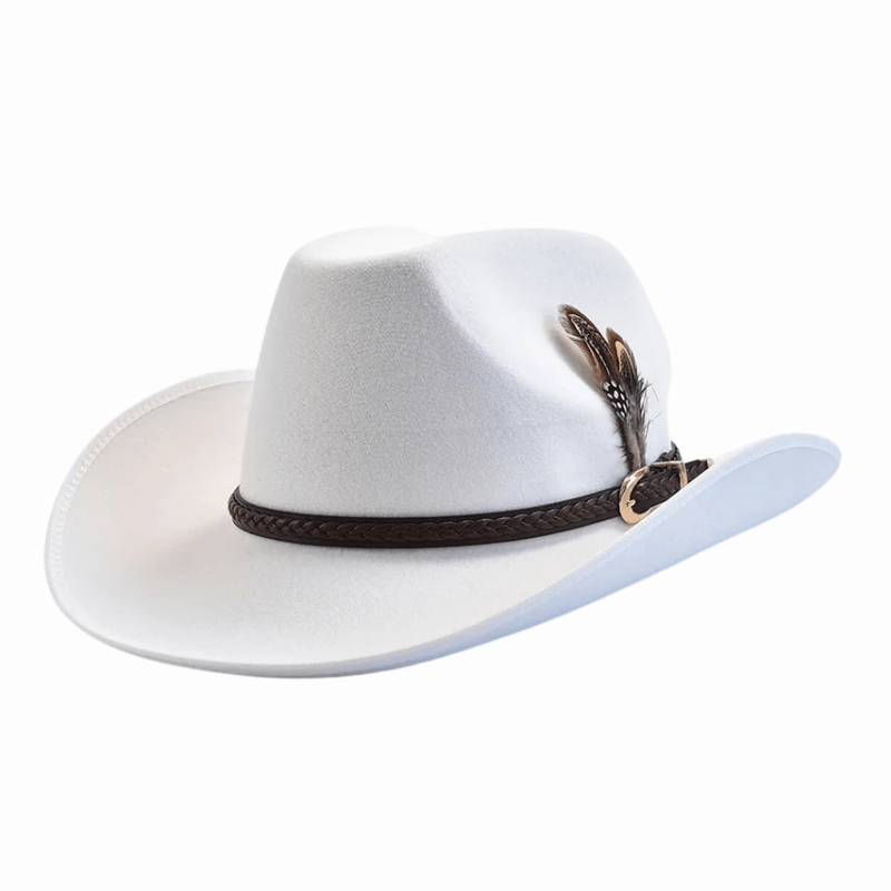 Elegant Cowboyhatt i Mjuk Filt Vit / 57-59cm