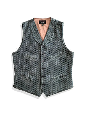 Fiskbensmönstrad väst Blågrå / S