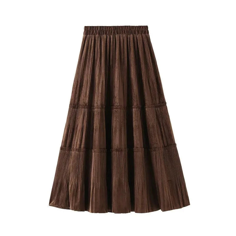 Kjol sammet Brun / One Size