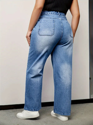 Lösa jeans i plusstorlek för damer