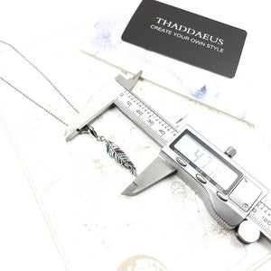 Necklace Ethnic Feather Summer Brand New Eye-Catching Fine Jewelry Europe 925 Sterling Silver Bohemia Gift For Women 45cm