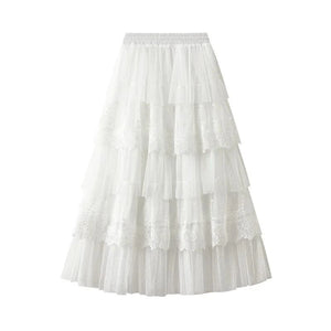 Romantisk kjol Vit / One Size