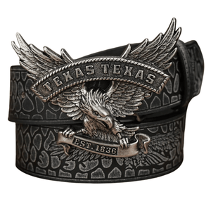 Texas westernbälte med örnspänne Svart / 120cm
