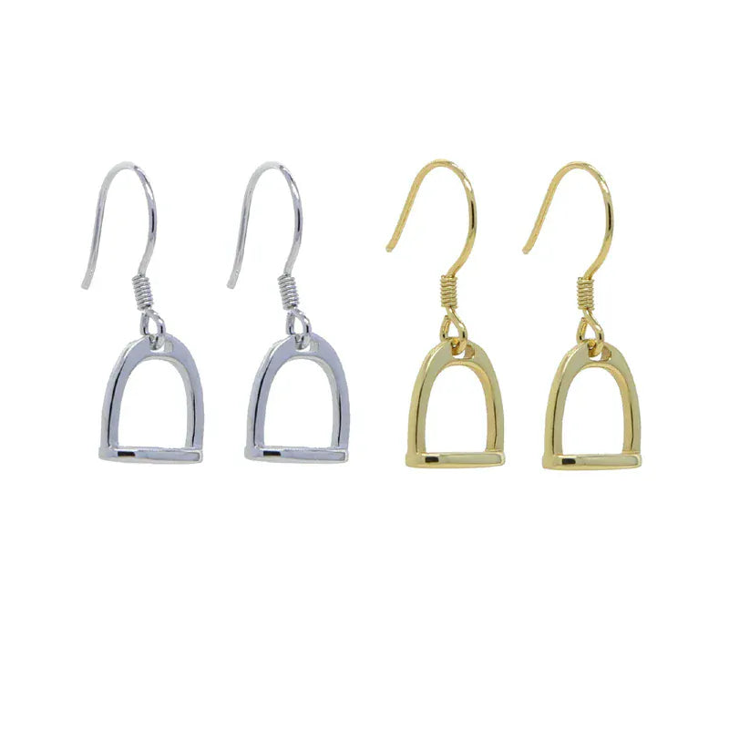 2025 New 925 Sterling Silver Bling Equestrian Horse Jewelry Snaffle Bit Stirrup Horseshoe Slippy Hook Dangle Drop Earring