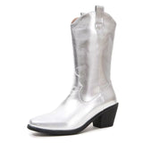 Högklackade cowboy boots Silver / 35
