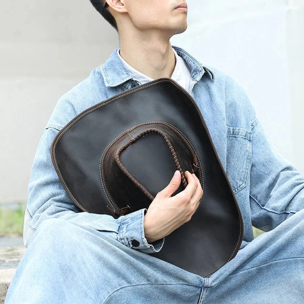 Äkta Läder Cowboyhatt
