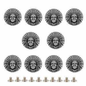 Antik concho indianhövding Antiksilver / 10st