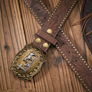 Antikt cowboybälte i läder