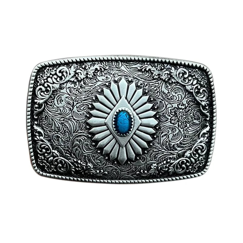Bältesspänne celtisk stam western stil turkos sten Antik silver