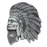 Bältesspänne cowboy indian hövding western stil för män Antiksilver