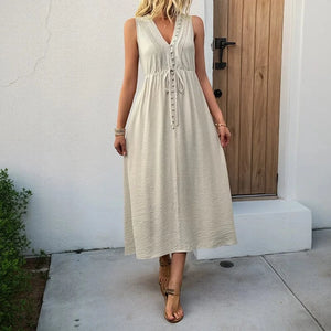 Beige klänning maxi