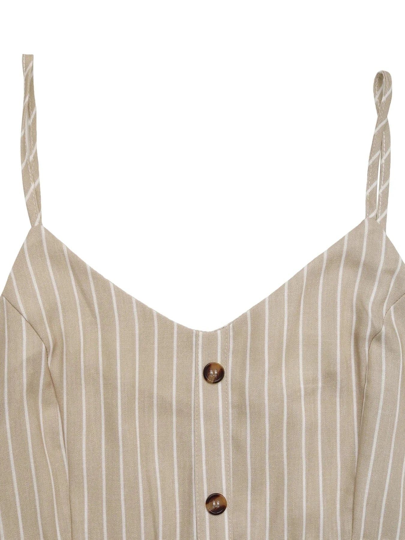 Beige randig klänning