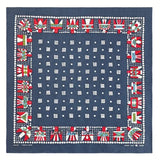 Blå bandana med rödvita motiv 55×55cm / Blå