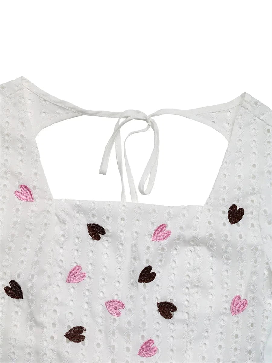 Blus med hjärtan
