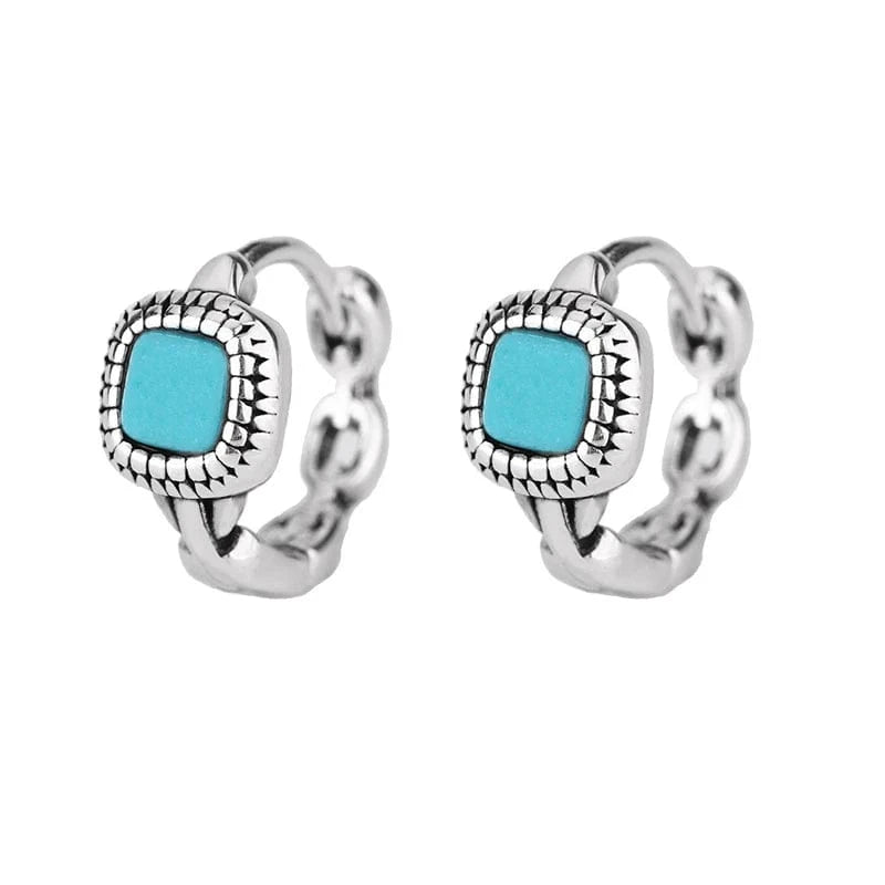 Boho örhängen Silver och blå