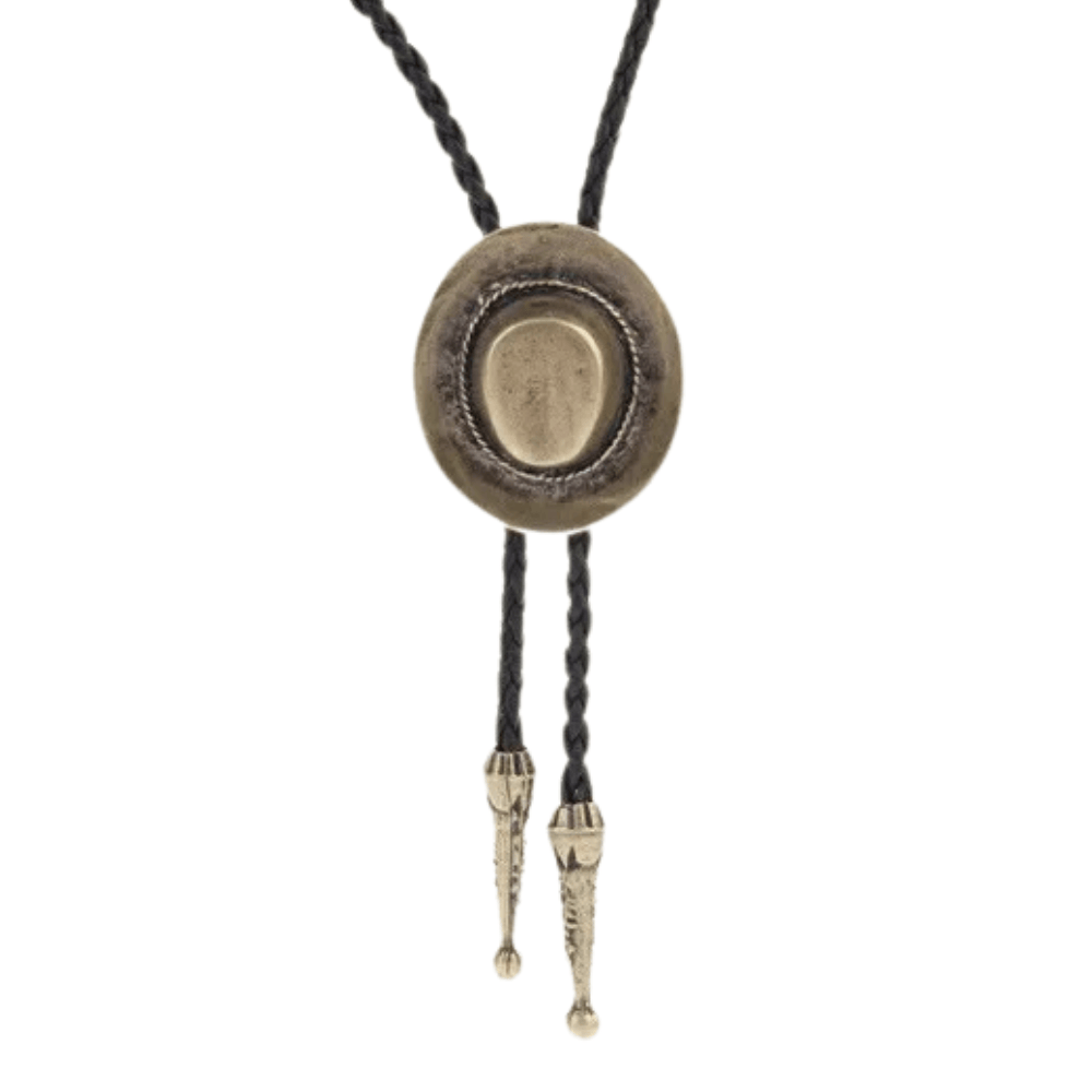 Bolo tie antikt cowboyhat Guld