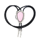 Bolo tie i droppform med naturlig turkos Rosa