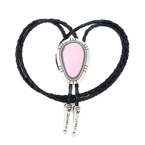 Bolo tie i droppform med naturlig turkos Rosa