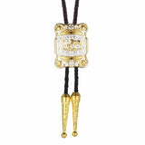 Bolo tie i guld- och silverfärgad metall med riddaremblem Guld