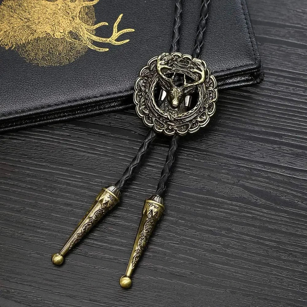Bolo tie med 3D-hjorthuvud i metall