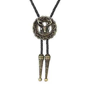 Bolo tie med 3D-hjorthuvud i metall koppar