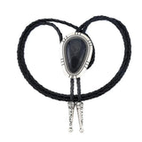 Bolo tie med ädelstenslook i vattendroppsform Svart