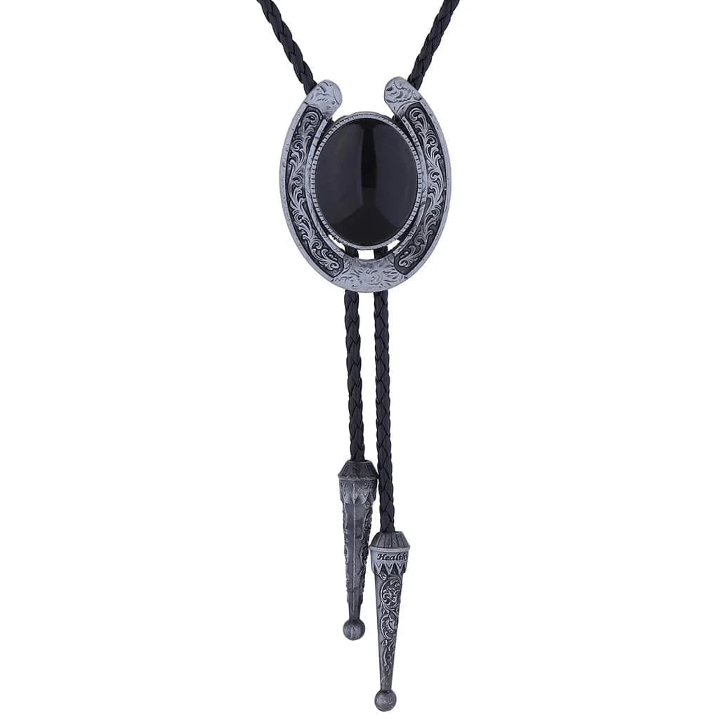 Bolo tie med hästsko och natursten