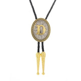 Bolo tie med initial A–Z i tvåtonad metall D