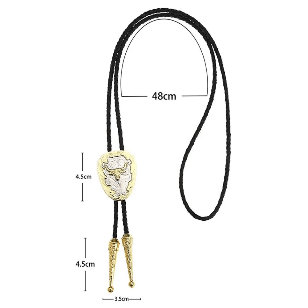 Bolo tie med tjurhuvud i guld och silver Silver guld