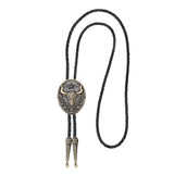 Bolo tie med tjurhuvud och pentagram Antik mässing
