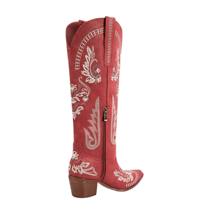 Broderade Cowgirl Boots i Mocka