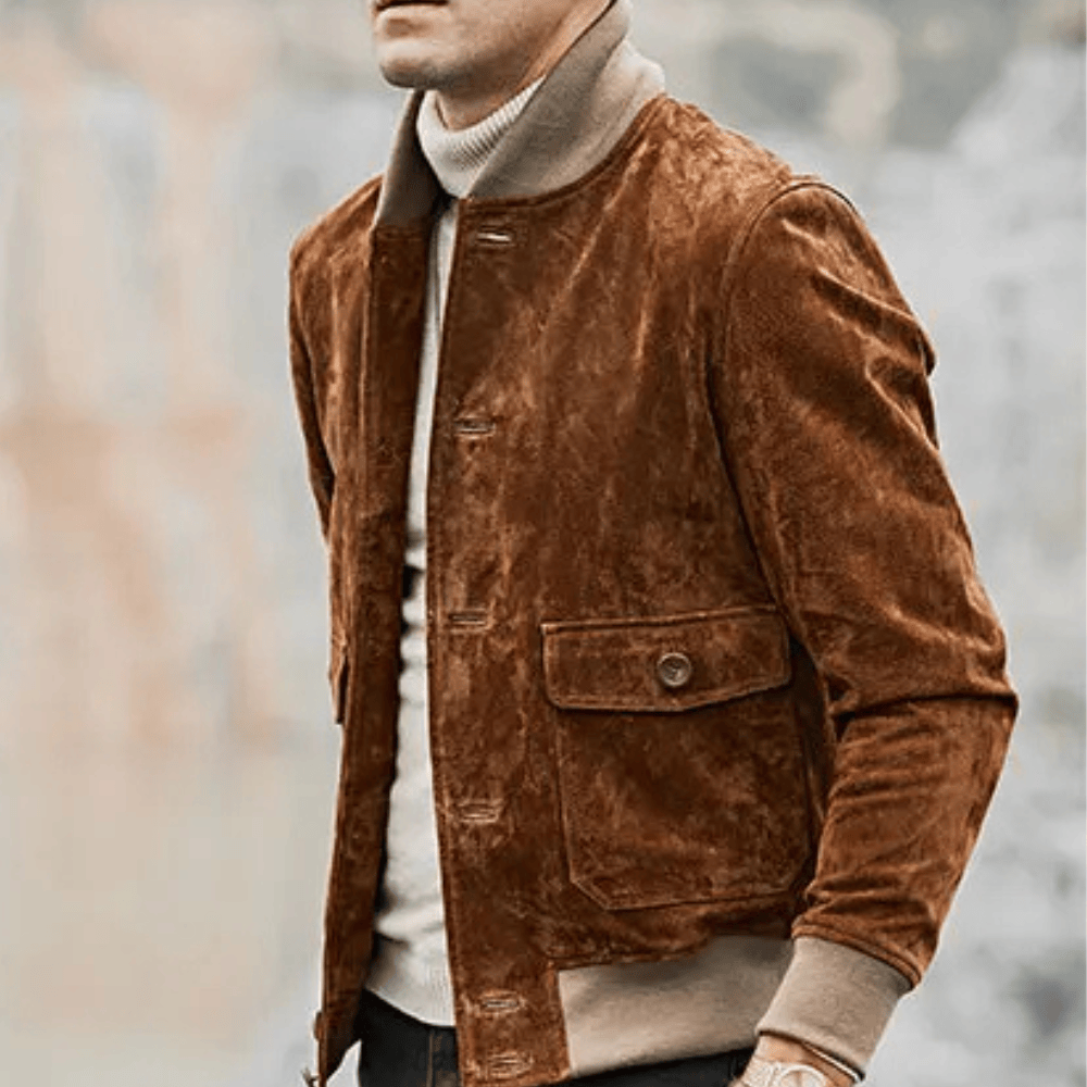 Brun mocka bomber jacka herr