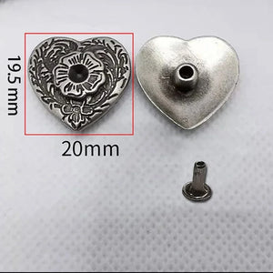 Concho i antiksilver med dekorativa motiv