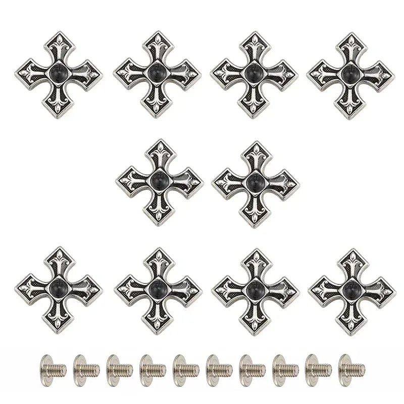 Concho korsdesign med turkos Svart / 10St