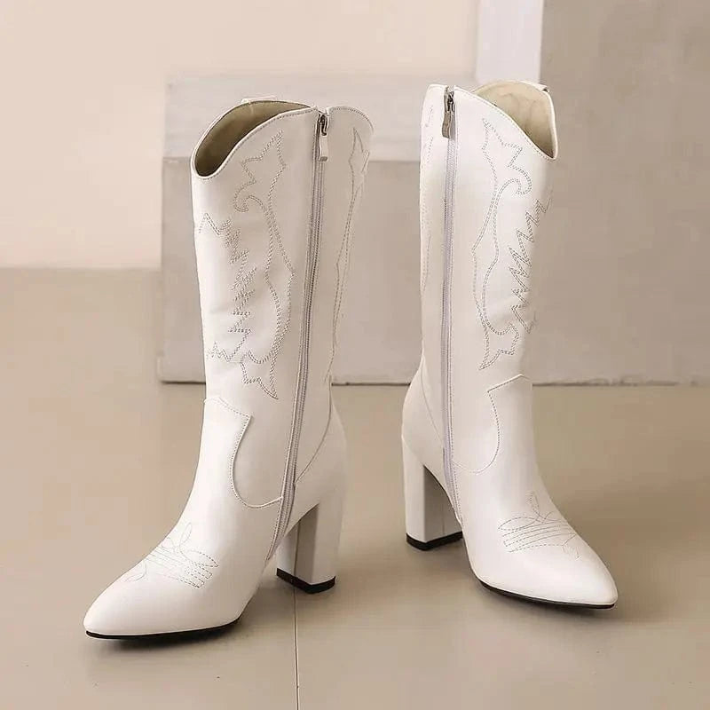 Country Boots med Fransar och Broderi