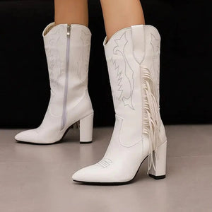 Country Boots med Fransar och Broderi